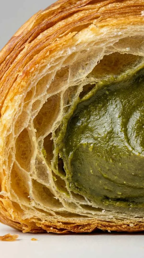 Cornetto al pistacchio appena farcito
